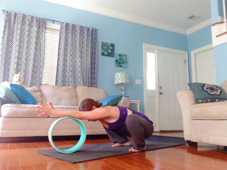 5 Gentle Yoga Poses You Can Practice With a Yoga Wheel | Rocking Squat - Malasana, Garland Pose | YogiWheel Product Review | SpoiledYogi.com